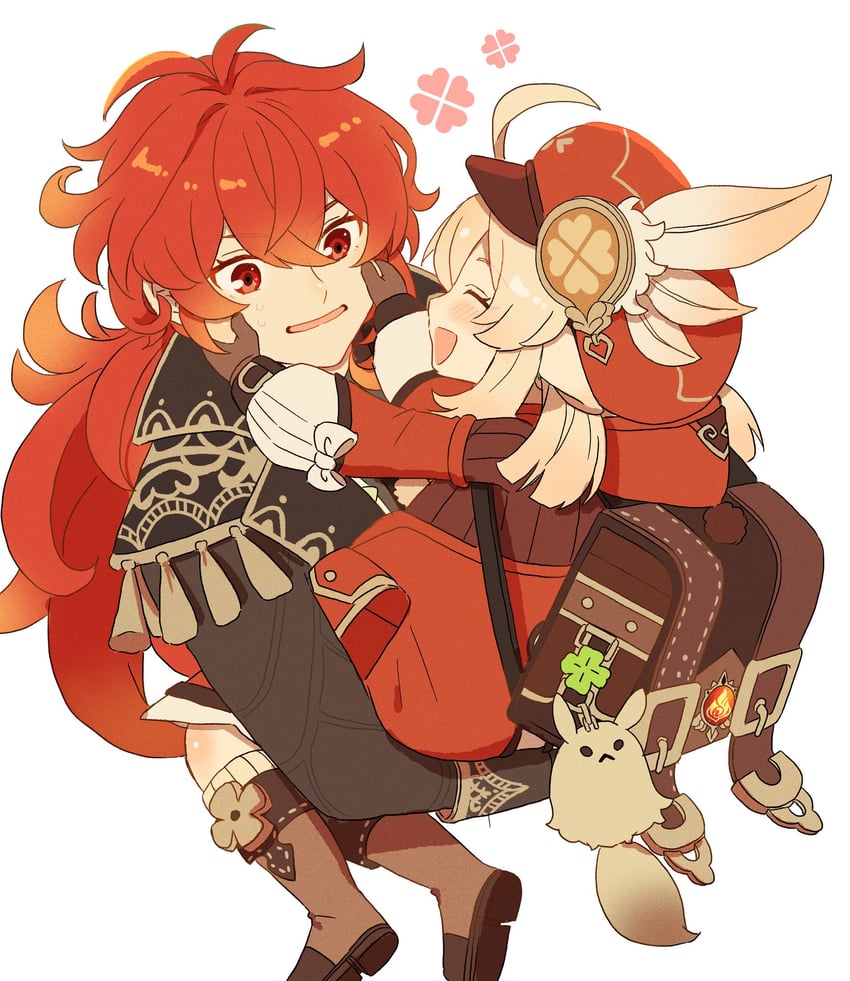 klee, diluc, and dodoco (genshin impact) drawn by aoyagi_(ao0701yagi)