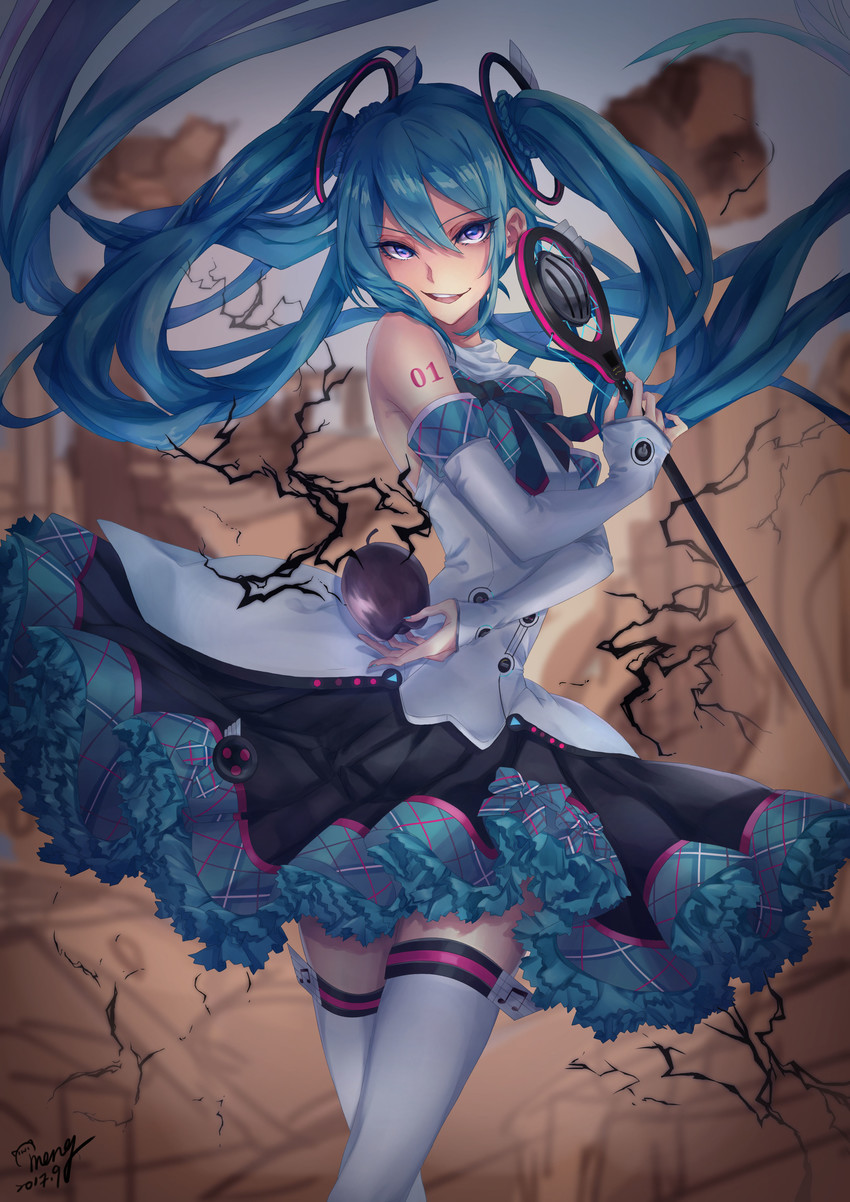 hatsune miku and magical mirai miku (vocaloid and 2 more) drawn by meng