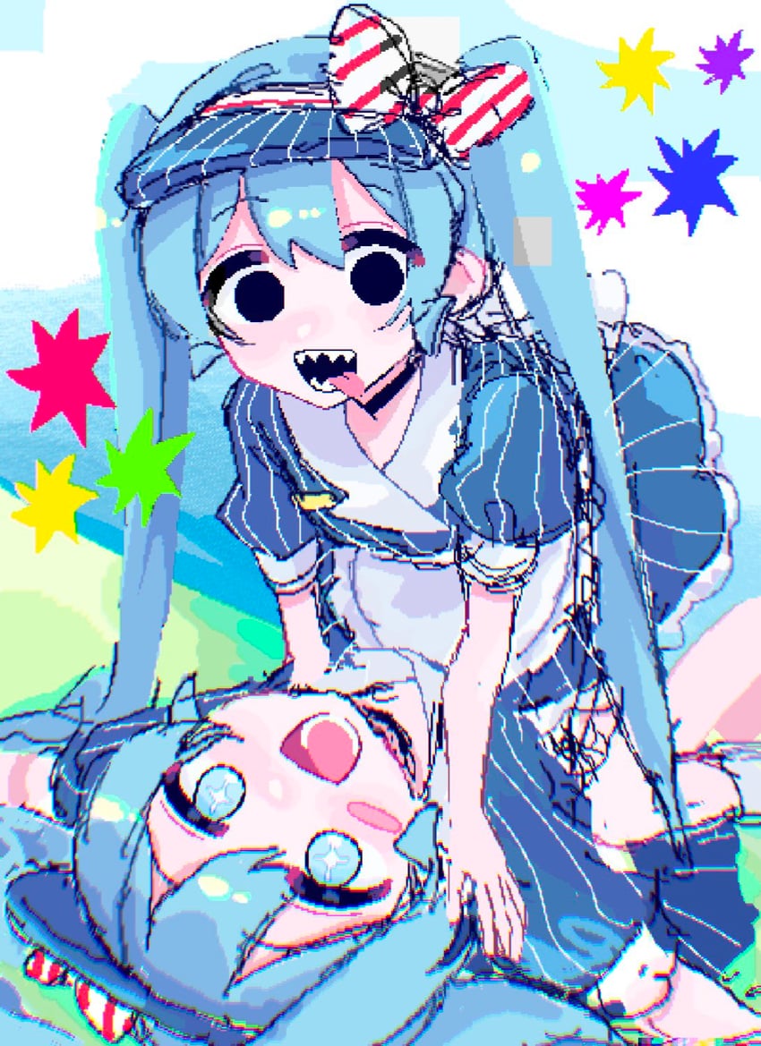 hatsune miku (vocaloid and 1 more) drawn by shizumu_(shi_zumu)