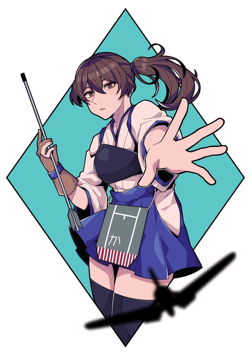 kaga and kaga kai ni (kantai collection) drawn by rirashi