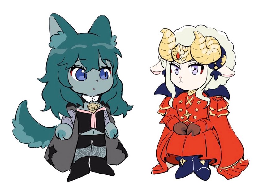 female byleth and edelgard von hresvelg (fire emblem and 1 more) drawn by chuuum_m