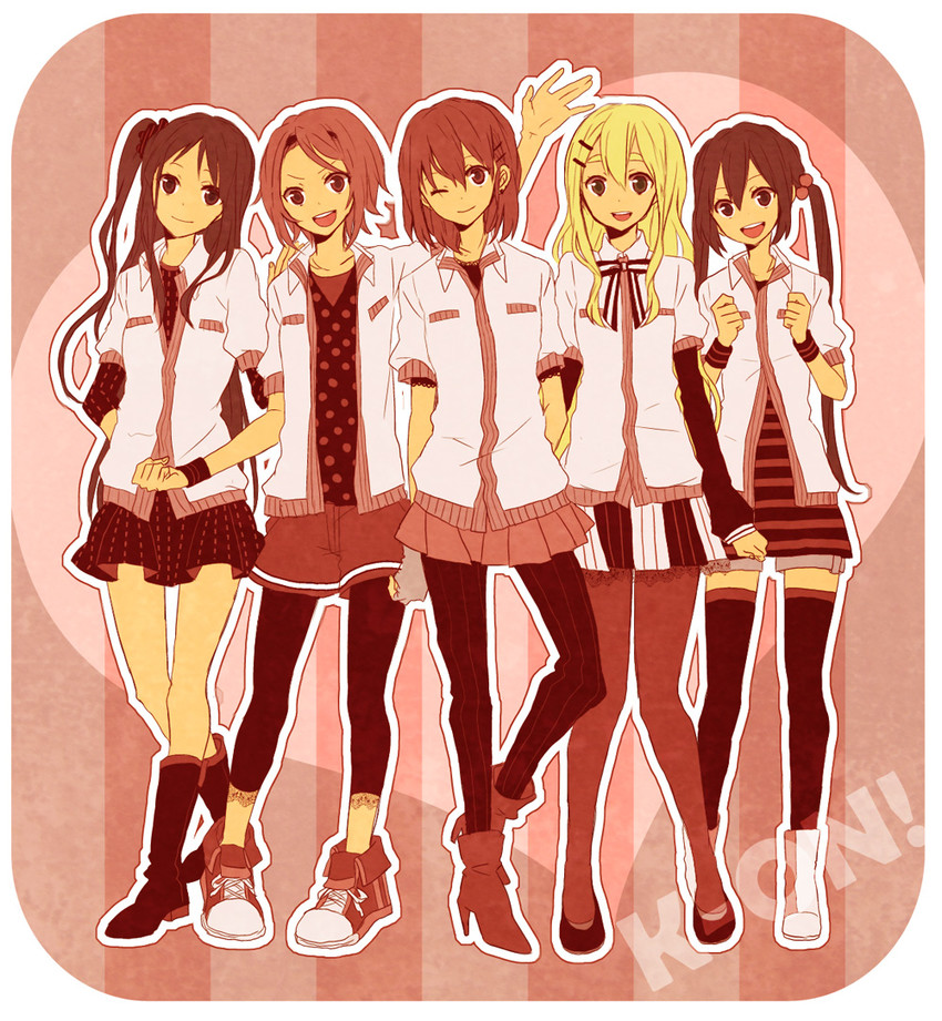 akiyama mio, nakano azusa, hirasawa yui, tainaka ritsu, and kotobuki tsumugi (k-on!) drawn by ono_(0_no)
