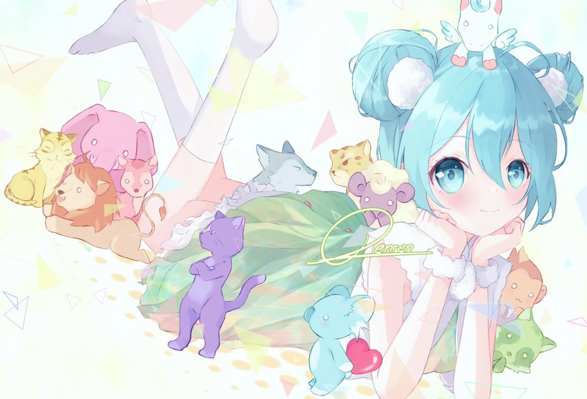 hatsune miku (vocaloid and 1 more) drawn by renren_(pixiv22963369)