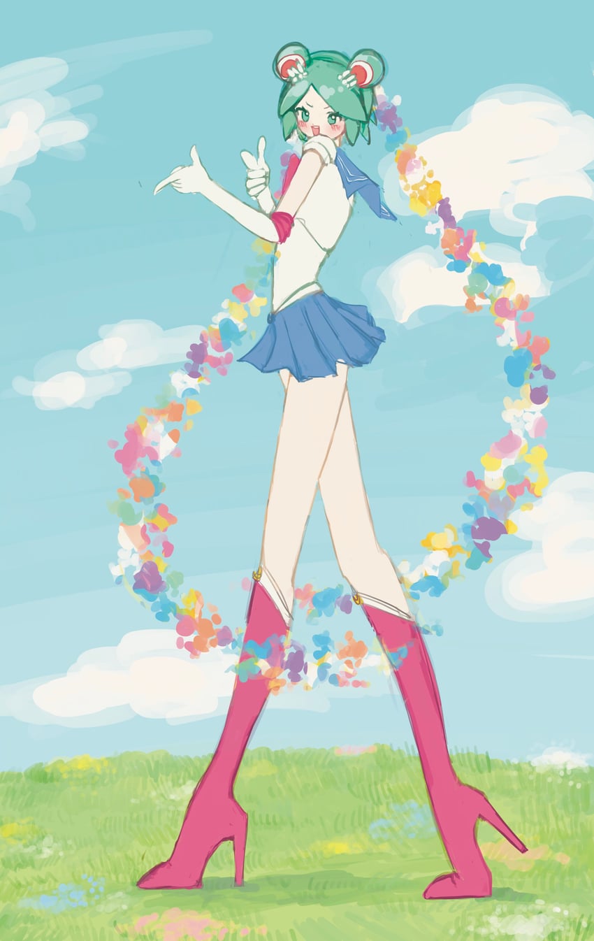 sailor moon and phosphophyllite (bishoujo senshi sailor moon and 1 more) drawn by 666_axa