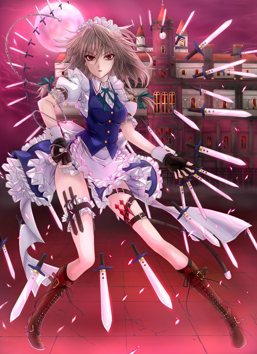 izayoi sakuya (touhou) drawn by mickey_dunn