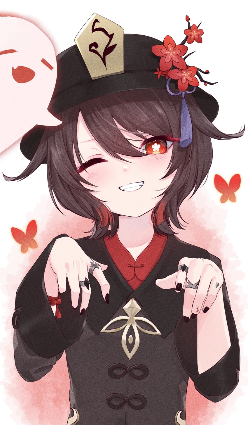 hu tao and boo tao (genshin impact) drawn by mizore_arius