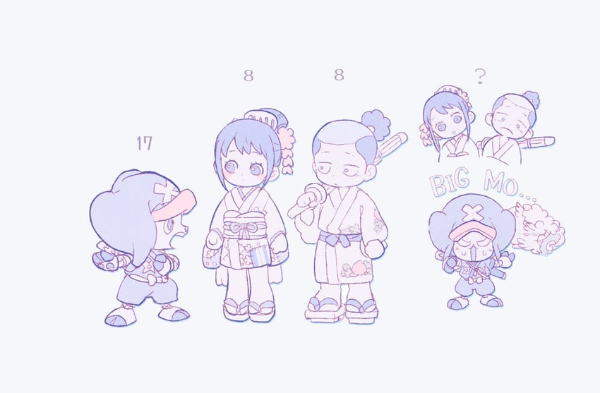 tony tony chopper, kouzuki momonosuke, and kurozumi tama (one piece) drawn by mici61