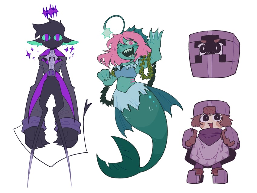 ranboo, tubbo, nihachu, and shulker (minecraft and 2 more) drawn by vivi_(viridescenttemple)