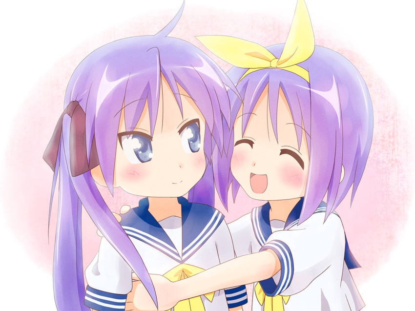 hiiragi kagami and hiiragi tsukasa (lucky star) drawn by sachi_(sachi-sachi)