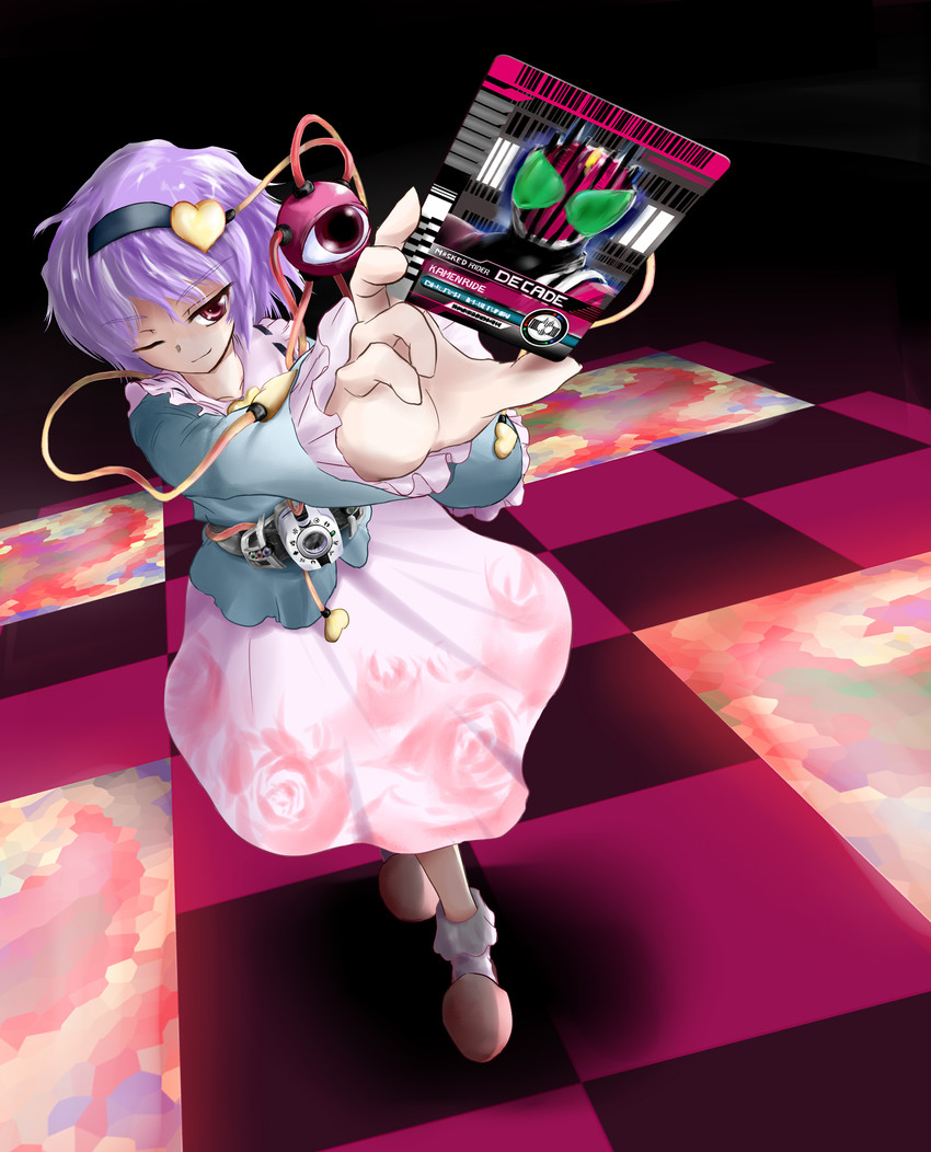 komeiji satori and kamen rider decade (touhou and 2 more) drawn by kazami_shirou_(kaizou-zumi)