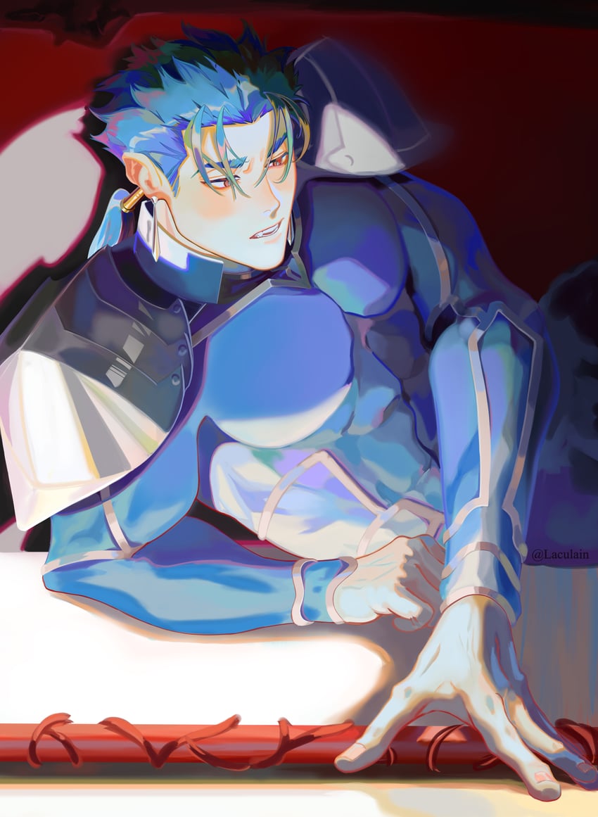 cu chulainn (fate and 1 more) drawn by lacu_lain