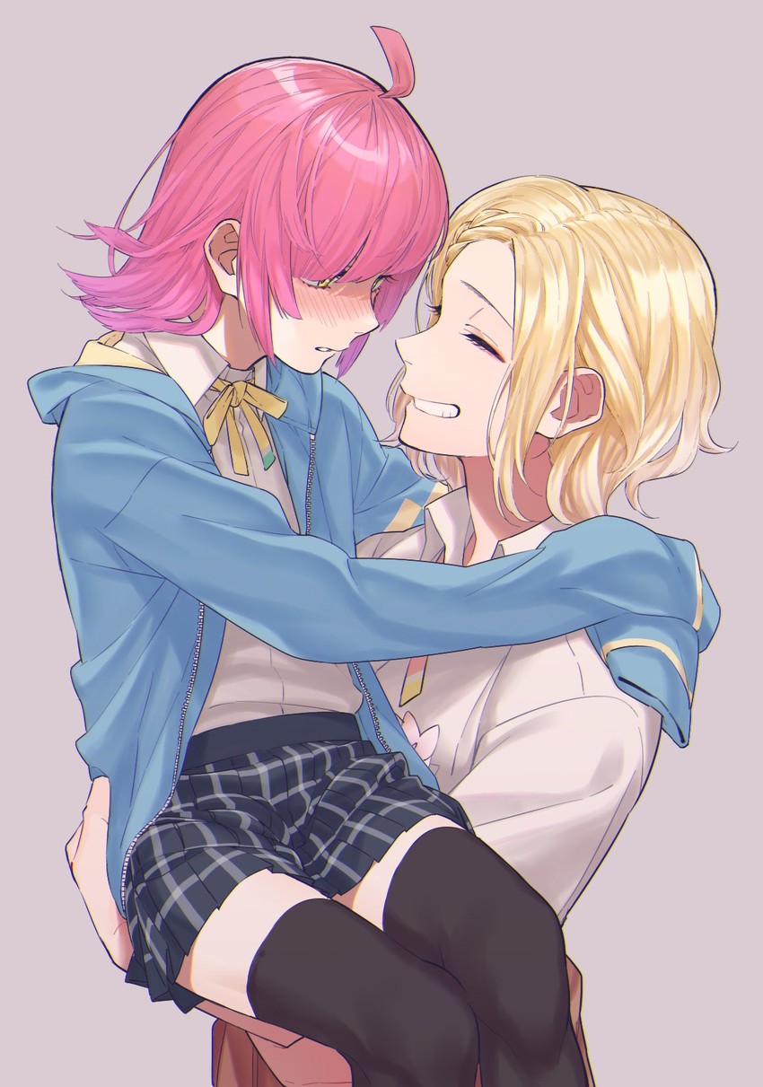 tennoji rina and miyashita ai (love live! and 2 more) drawn by kofunami_nana