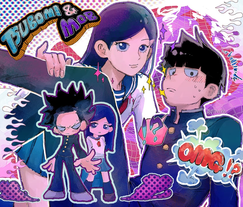 kageyama shigeo and takane tsubomi (mob psycho 100) drawn by vvvvcho