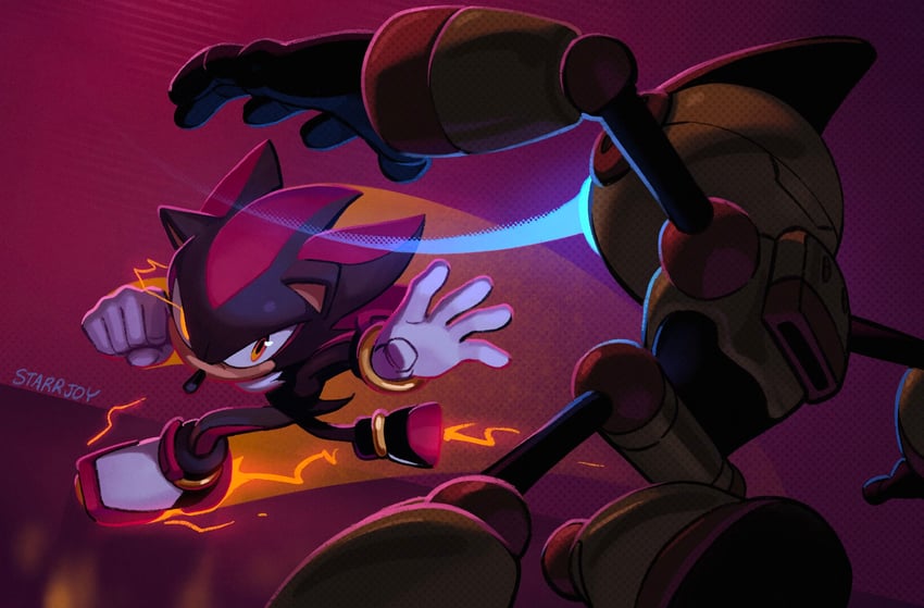 shadow the hedgehog and emerl (sonic and 1 more) drawn by starrjoy