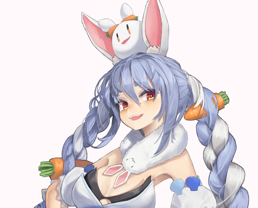 usada pekora, don-chan, and pekomon (hololive) drawn by hwoi_(hw_123)