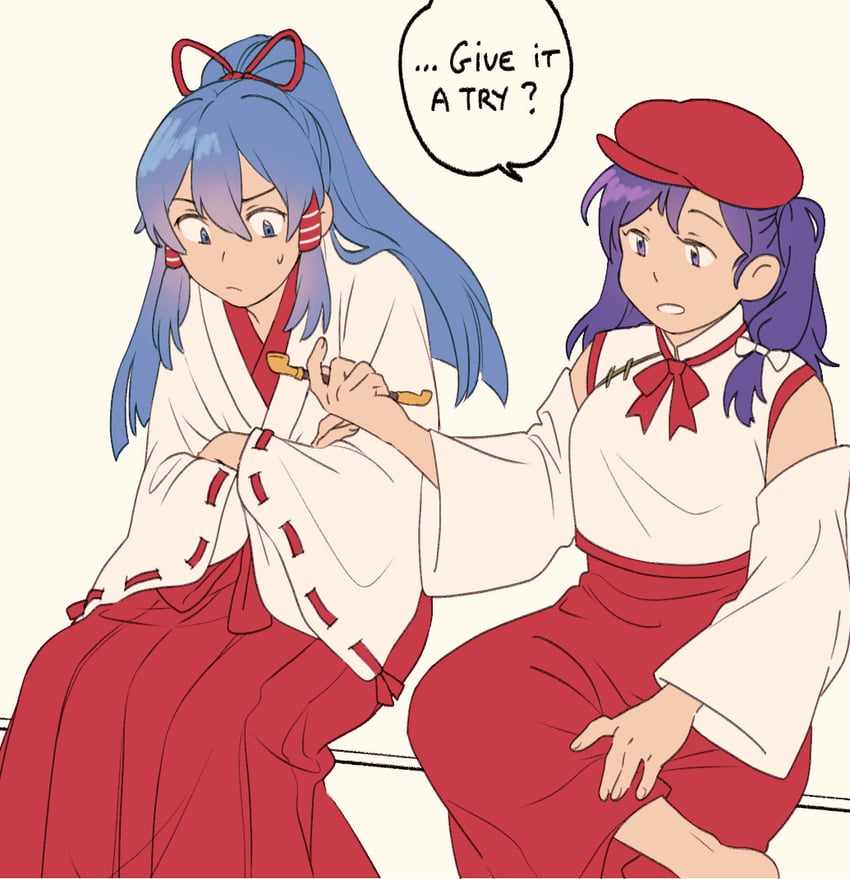 label girl and miyadeguchi mizuchi (touhou and 1 more) drawn by nekolina