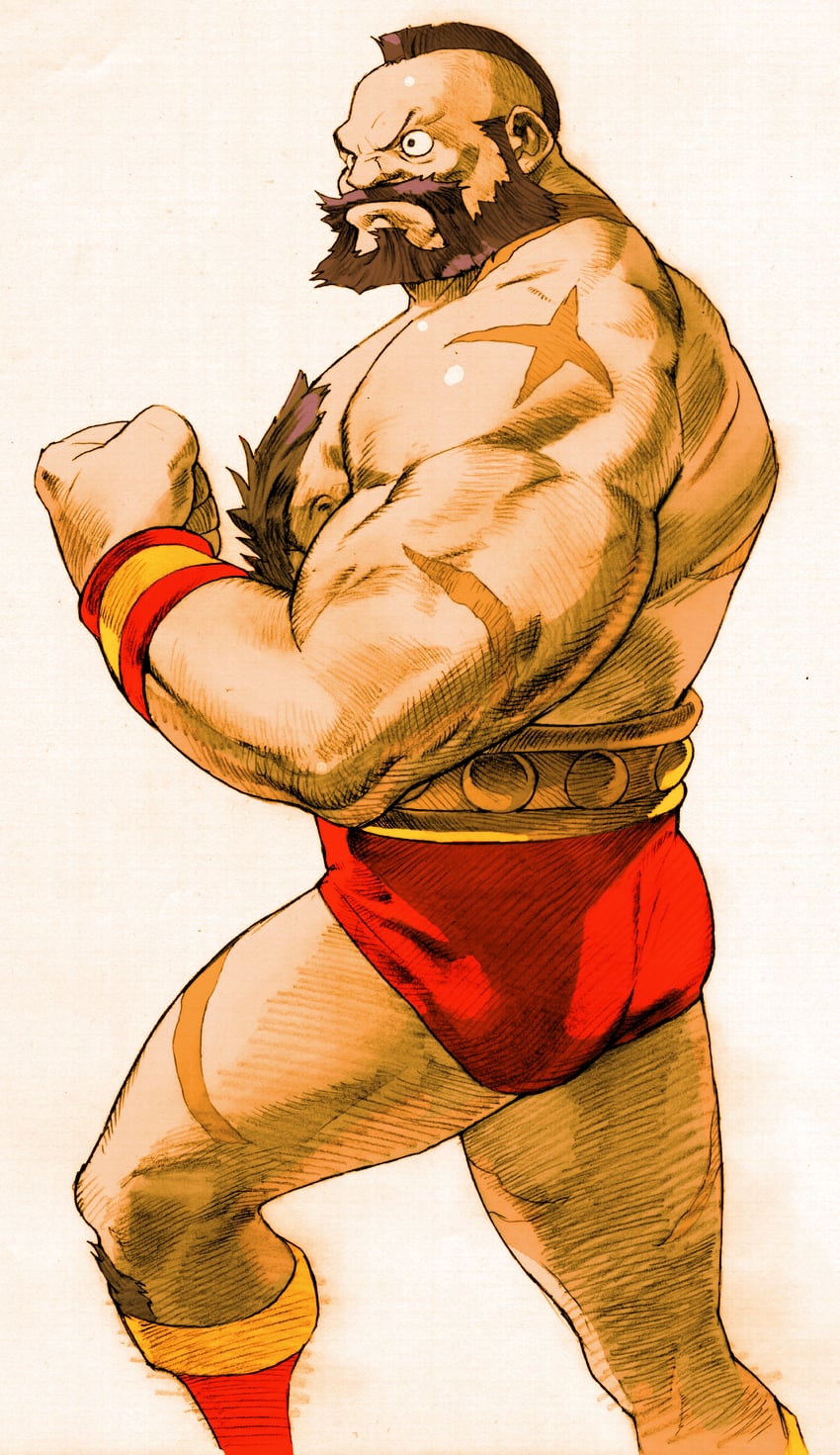 zangief (street fighter and 2 more) drawn by bengus