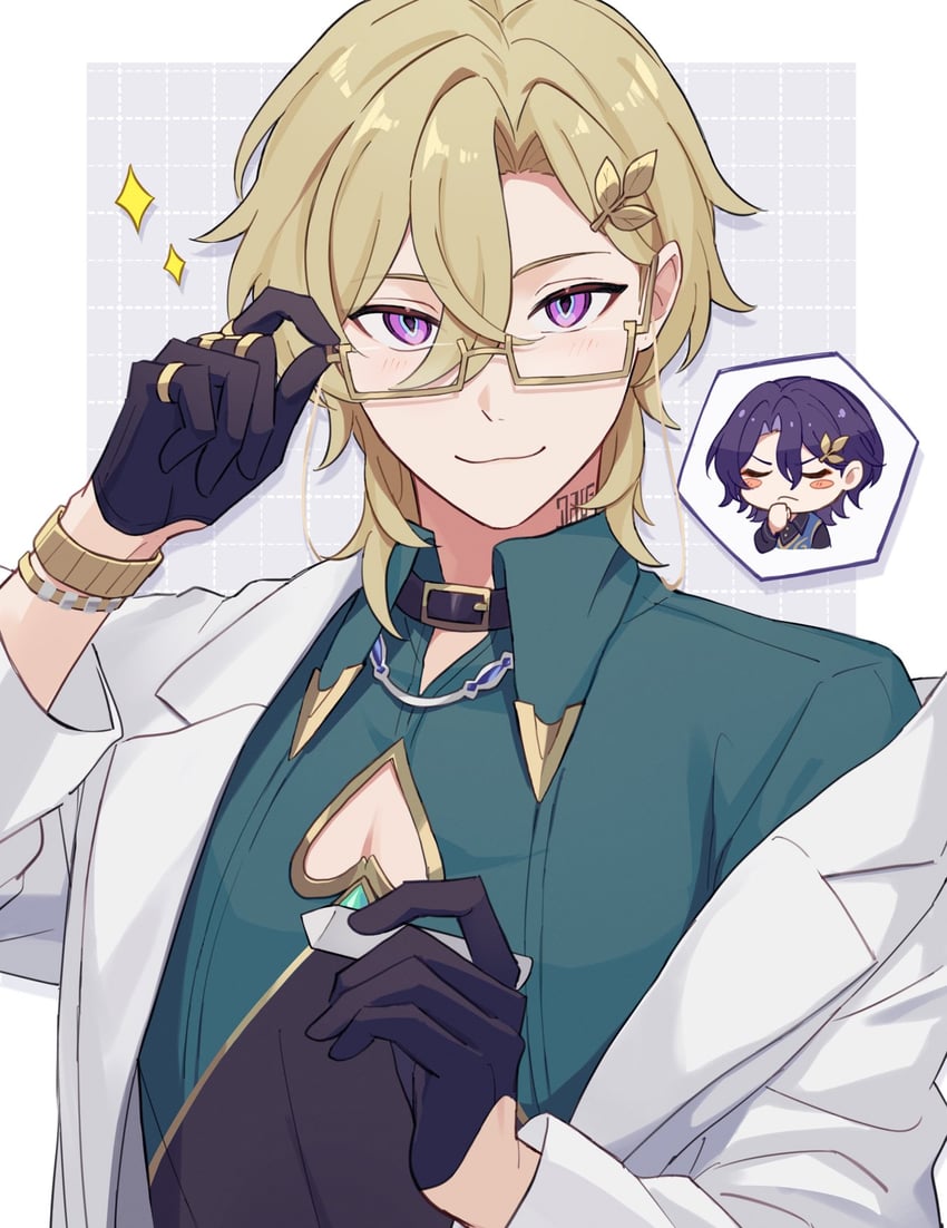 aventurine and dr. ratio (honkai and 1 more) drawn by tamayura_(tmyr_0)