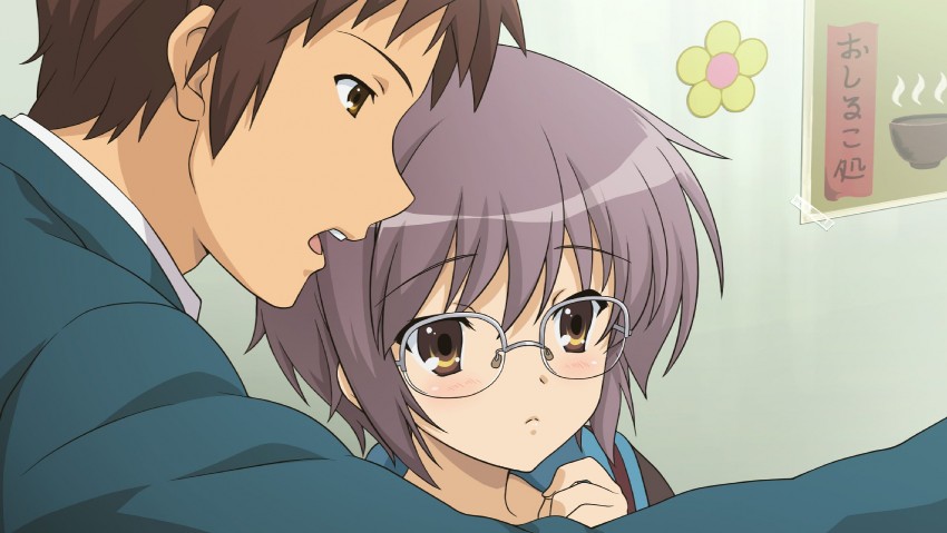 nagato yuki and kyon (suzumiya haruhi no yuuutsu and 1 more)