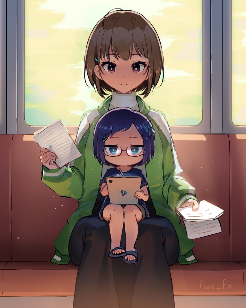 a-chan and harusaki nodoka (hololive) drawn by fian_f.n