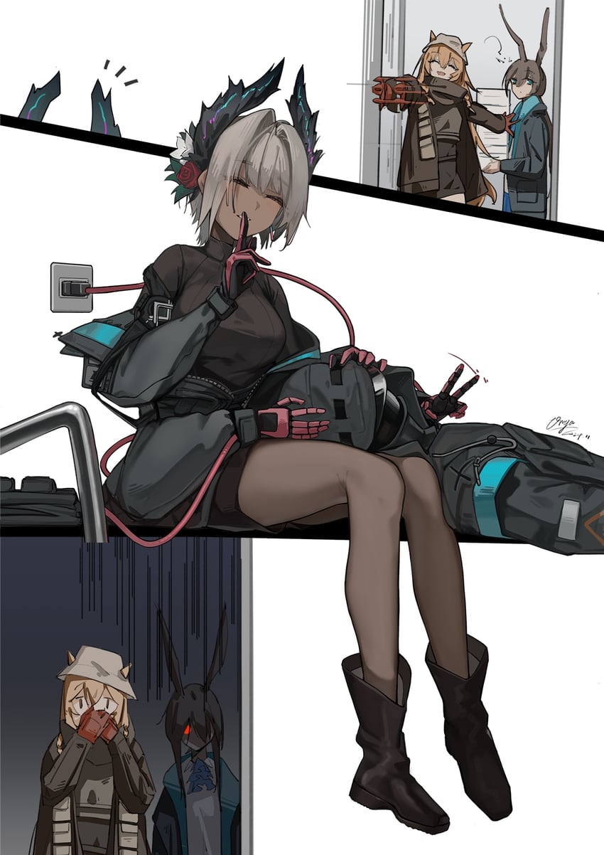 doctor, amiya, ceobe, and raidian (arknights) drawn by orga_(orgacl)