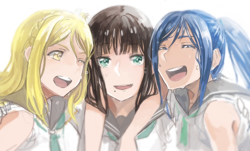 matsuura kanan, kurosawa dia, and ohara mari (love live! and 1 more) drawn by kawaoka_sachio