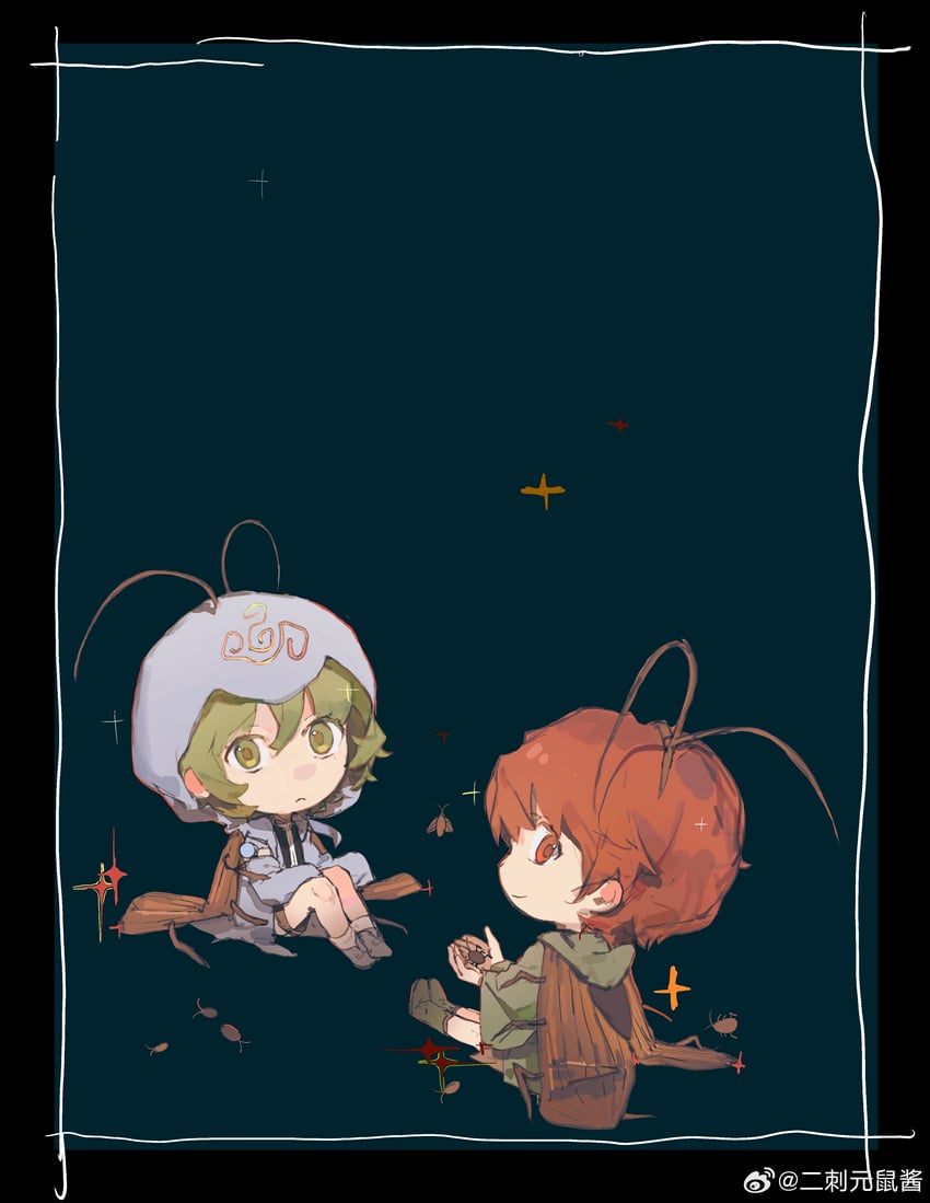 shitodo hooaka and shitodo aoji (len'en) drawn by corallo