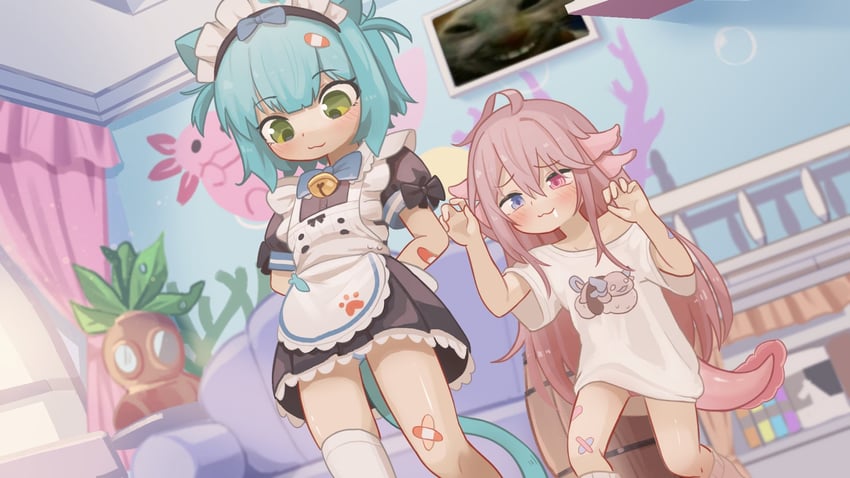 krumroll and elio lotl (indie virtual youtuber) drawn by nanachides