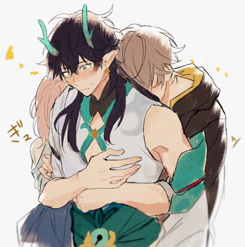 trailblazer, march 7th, caelus, and dan heng (honkai and 1 more) drawn by notonose
