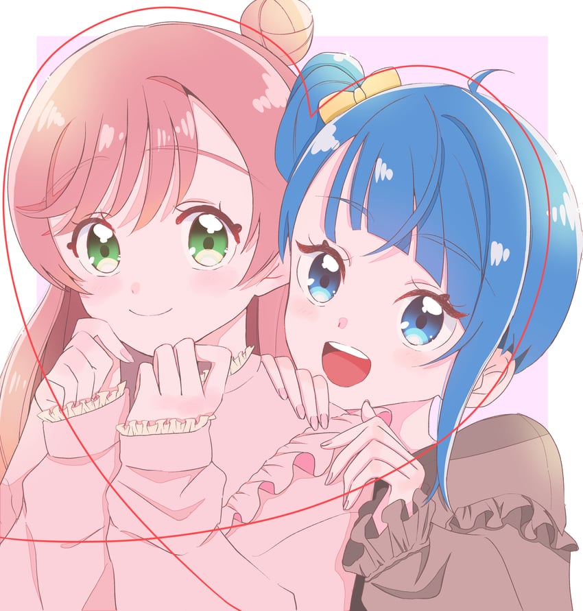 sora harewataru and nijigaoka mashiro (precure and 1 more) drawn by natuzima_nika