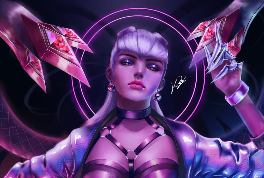 evelynn and k/da all out evelynn (league of legends) drawn by hskevend