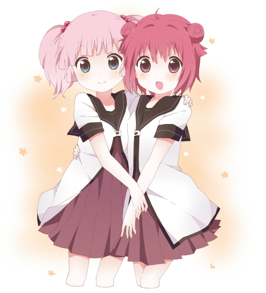 akaza akari and yoshikawa chinatsu (yuruyuri) drawn by kumakichi_(toshigat)