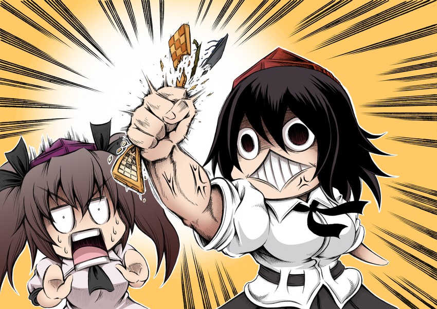 shameimaru aya and himekaidou hatate (touhou) drawn by hidefu_kitayan