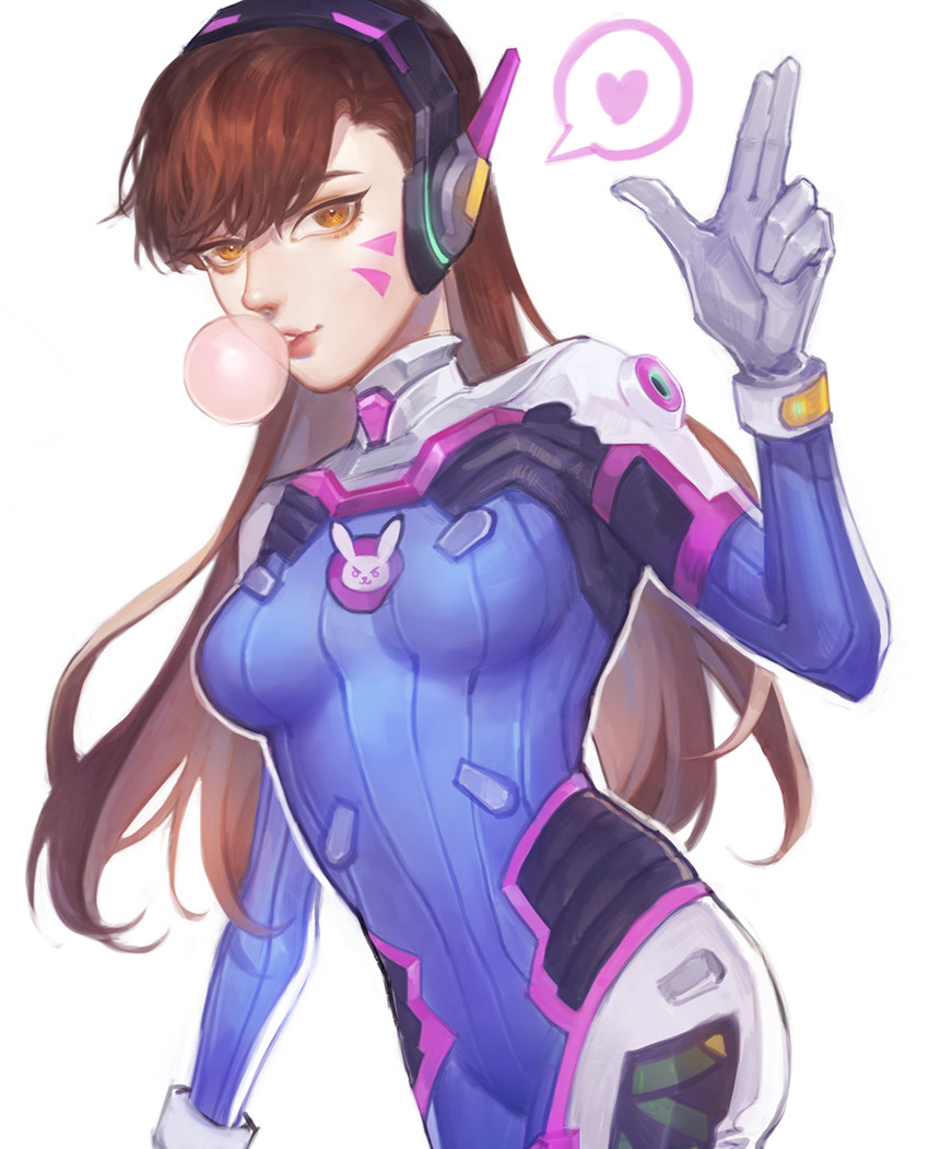 d.va (overwatch and 1 more) drawn by xoue