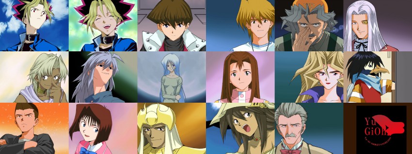 muto yugi, kaiba seto, mazaki anzu, jonouchi katsuya, penpen, and 12 more (yu-gi-oh! and 2 more) drawn by chimachi
