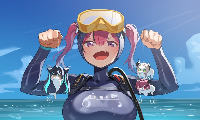 doro, little mermaid, leviathan, ziz, and mast (goddess of victory: nikke and 1 more) drawn by wge
