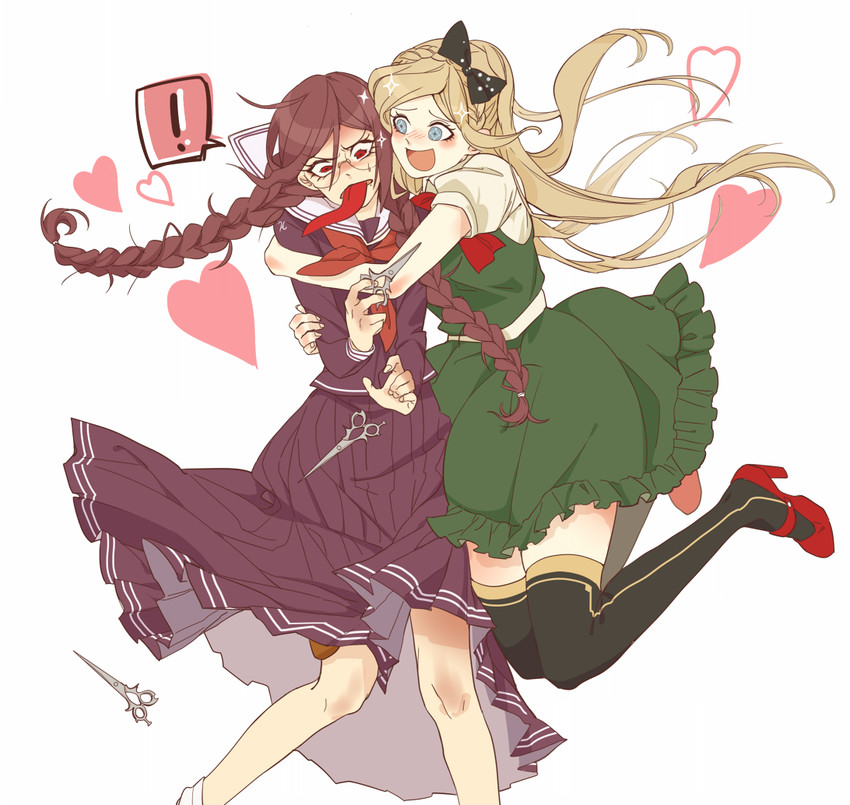 fukawa toko, sonia nevermind, and genocider shou (danganronpa and 2 more) drawn by chiyo_(min0yoko)