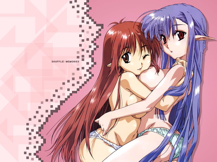 nerine and lisianthus (shuffle! and 1 more) drawn by hosoda_naoto