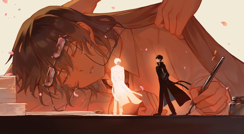 kim dokja, yoo joonghyuk, and han sooyoung (omniscient reader's viewpoint) drawn by papercider