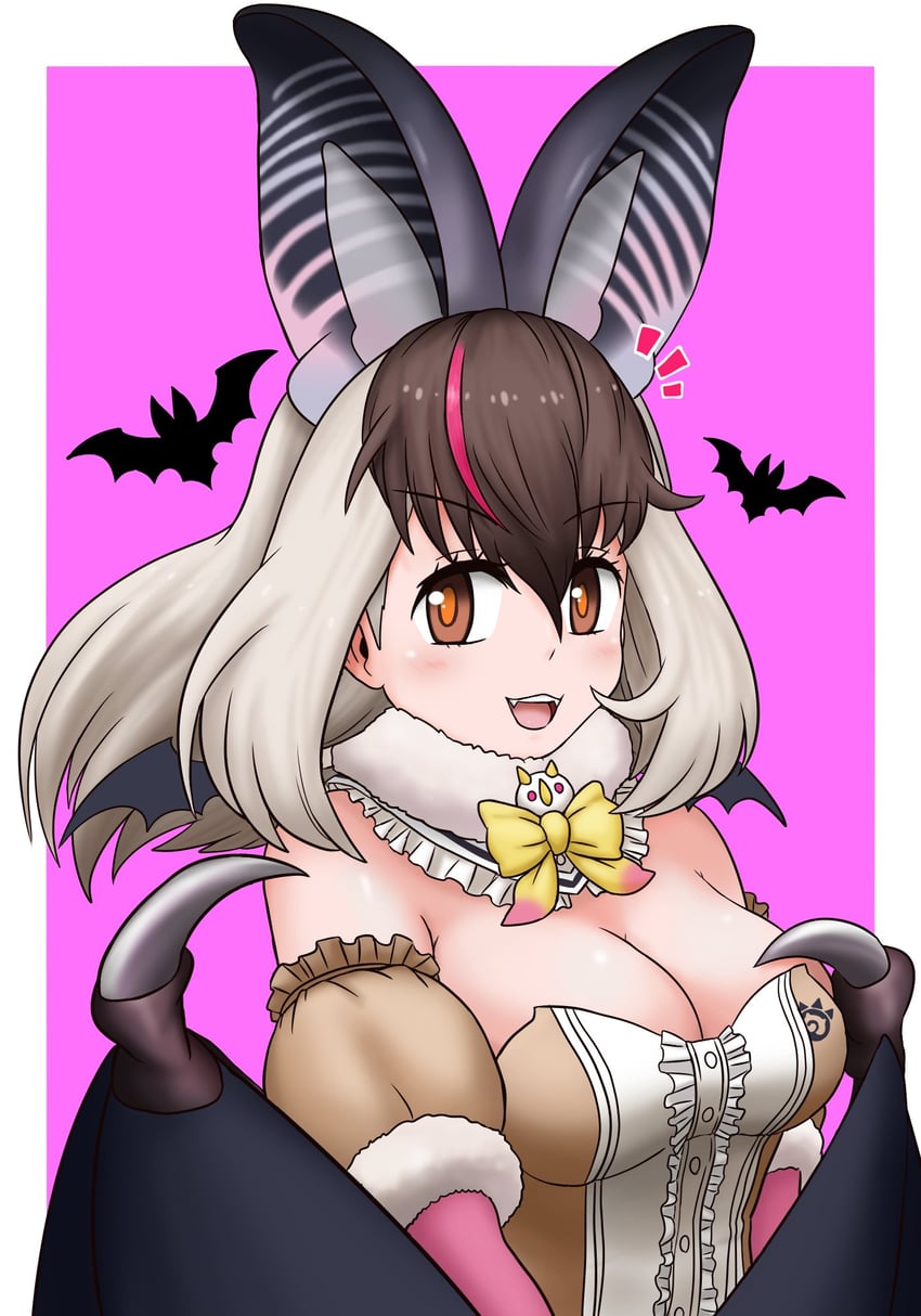 brown long-eared bat (kemono friends and 1 more) drawn by adansosutega