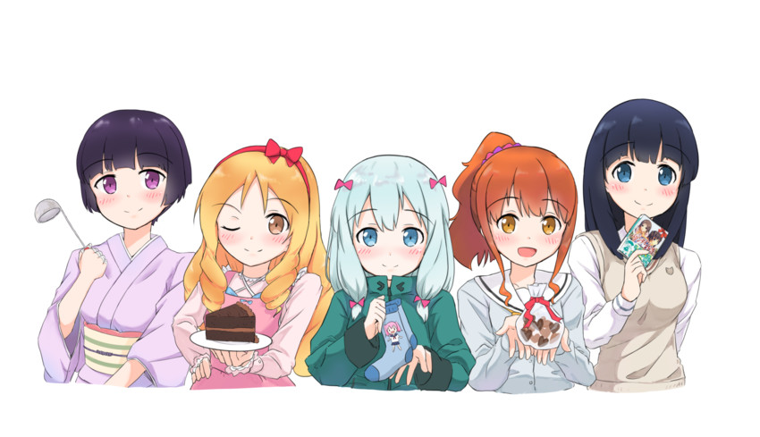 izumi sagiri, yamada elf, senju muramasa, jinno megumi, and takasago tomoe (eromanga sensei) drawn by profnote