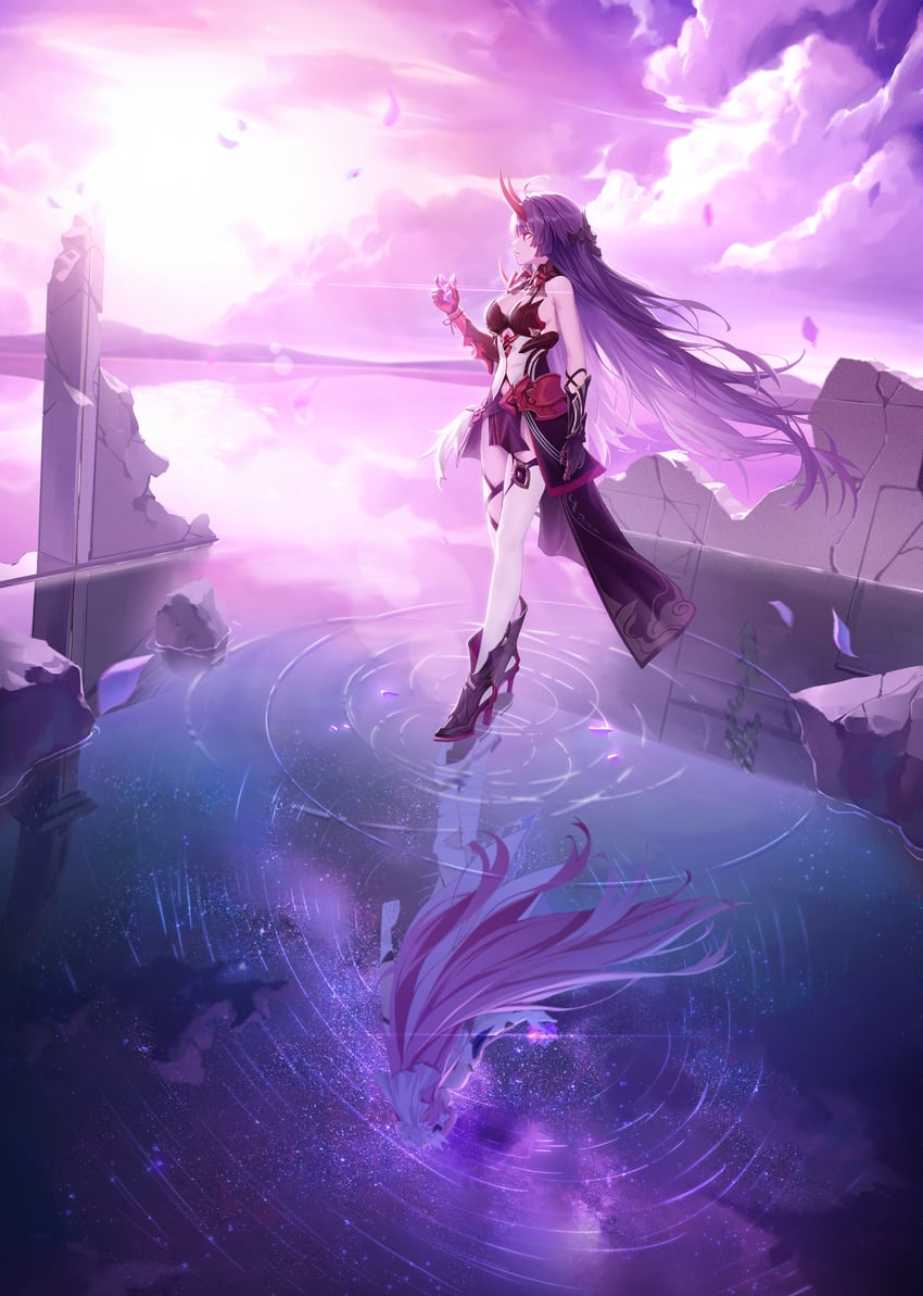 raiden mei and elysia (honkai and 1 more) drawn by soy_chicken