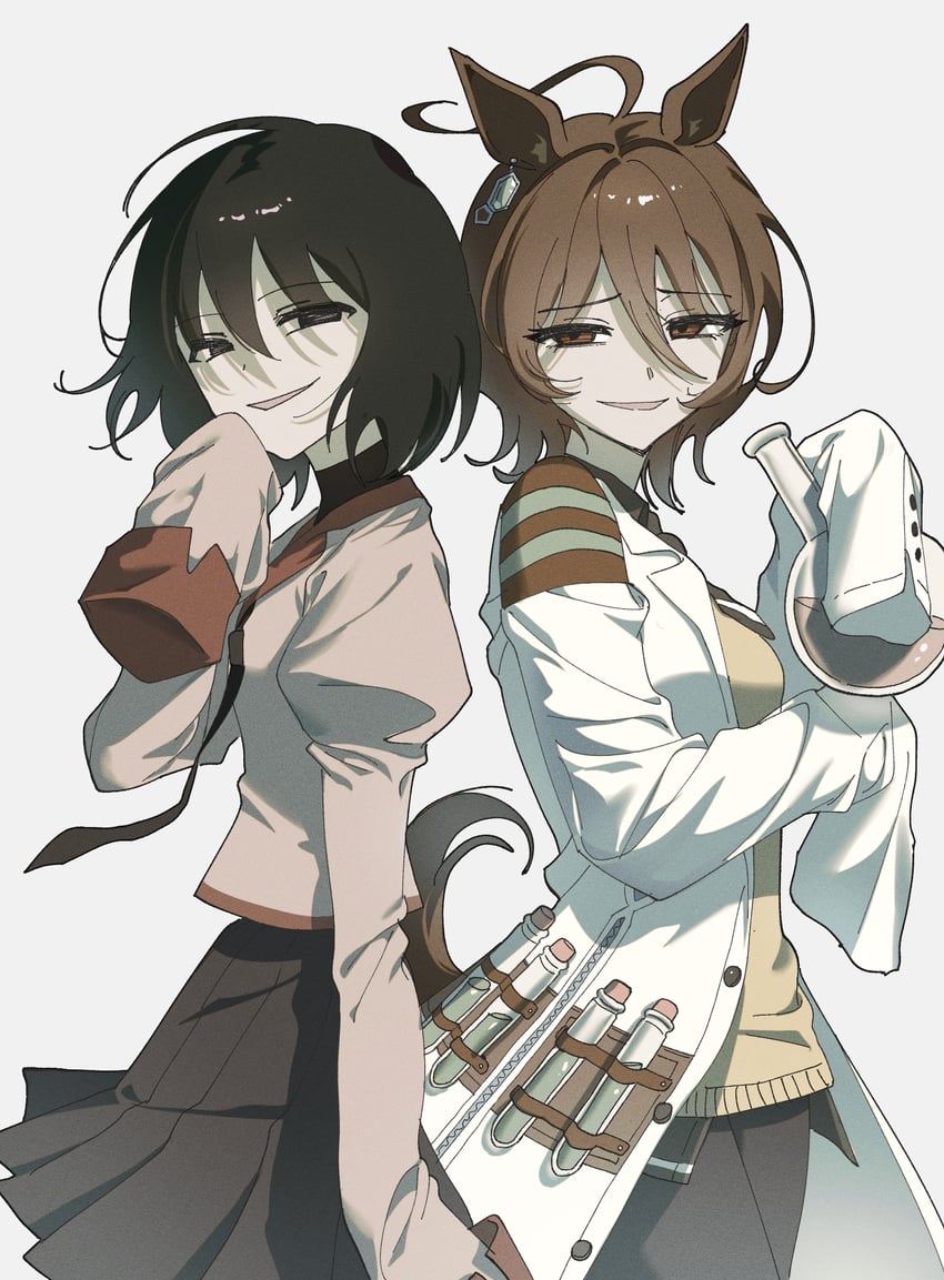 agnes tachyon and oshino ougi (umamusume and 1 more) drawn by elosia