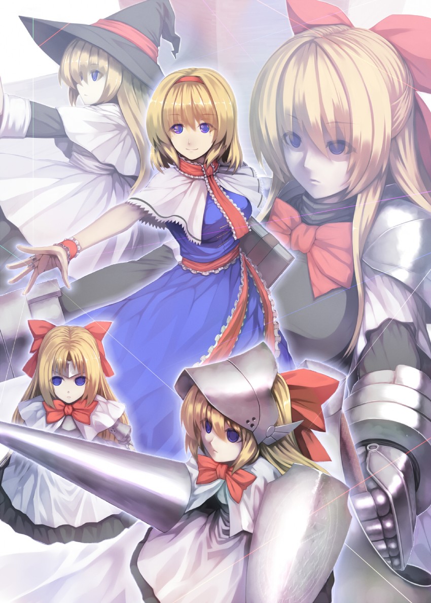 alice margatroid, shanghai doll, and goliath doll (touhou) drawn by tro_(trombe)