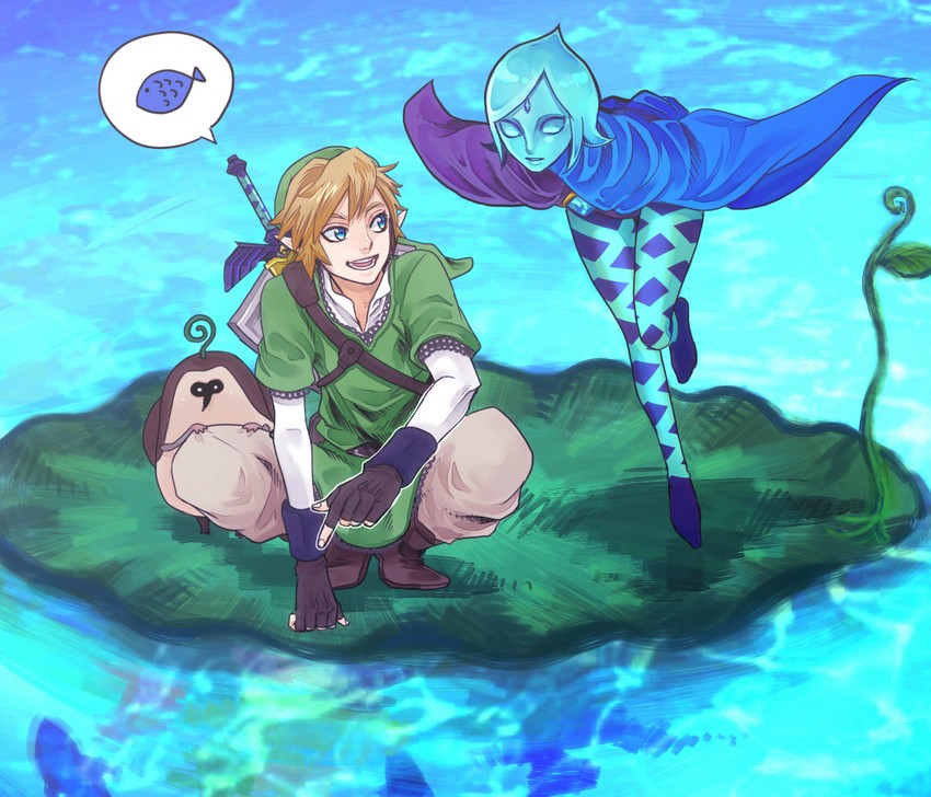 link, fi, kikwi, and machi (the legend of zelda and 1 more) drawn by ys_(momonnga)