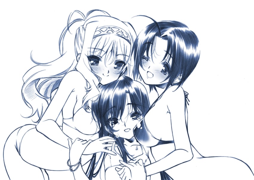 kisaragi chihaya, shijou takane, and miura azusa (idolmaster) drawn by senomoto_hisashi