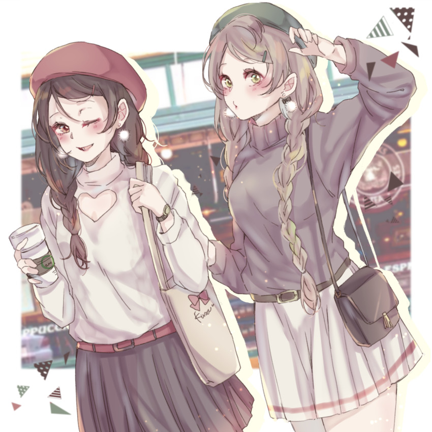 yazawa nico and minami kotori (love live! and 1 more) drawn by kashiwagi_tsukiko