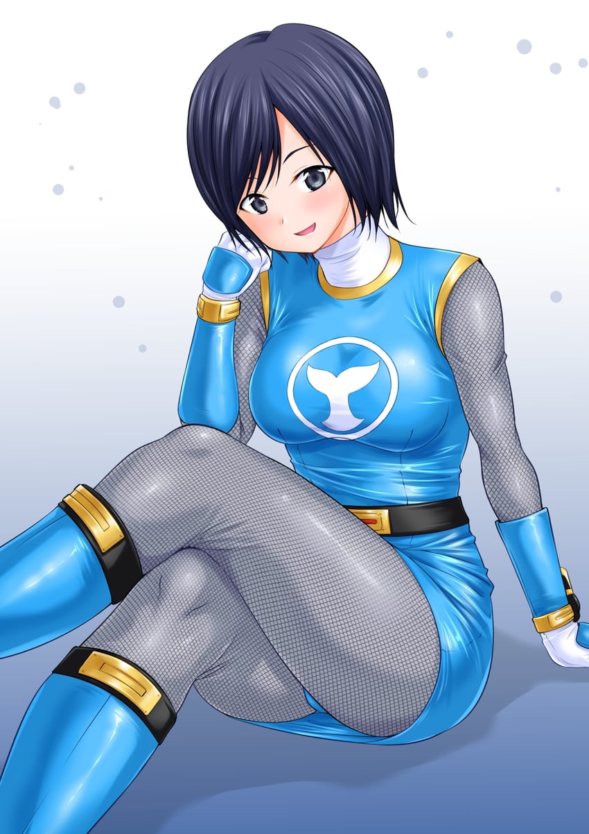 hurricane blue and nono nanami (super sentai and 1 more) drawn by abe_tsukumo