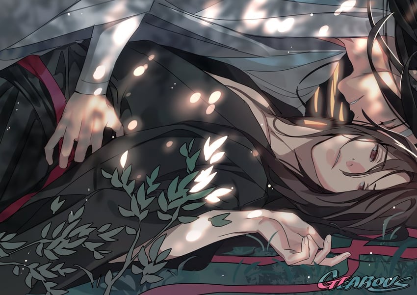 wei wuxian and lan wangji (modao zushi) drawn by gearous