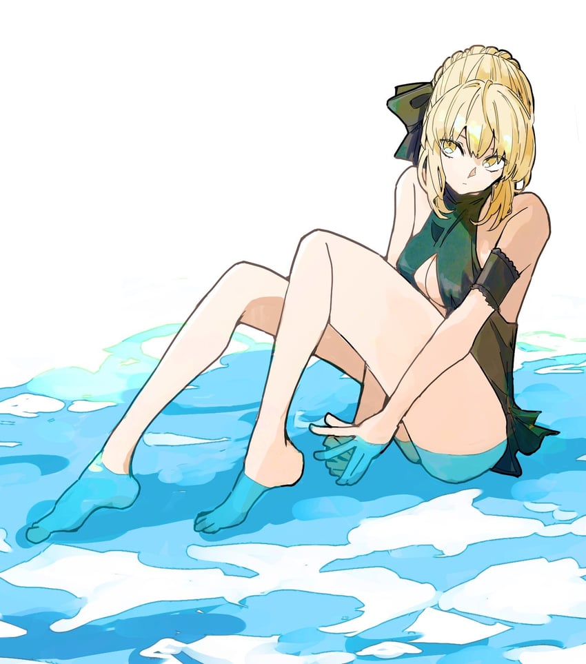 artoria pendragon and saber alter (fate and 2 more) drawn by ki_wa001